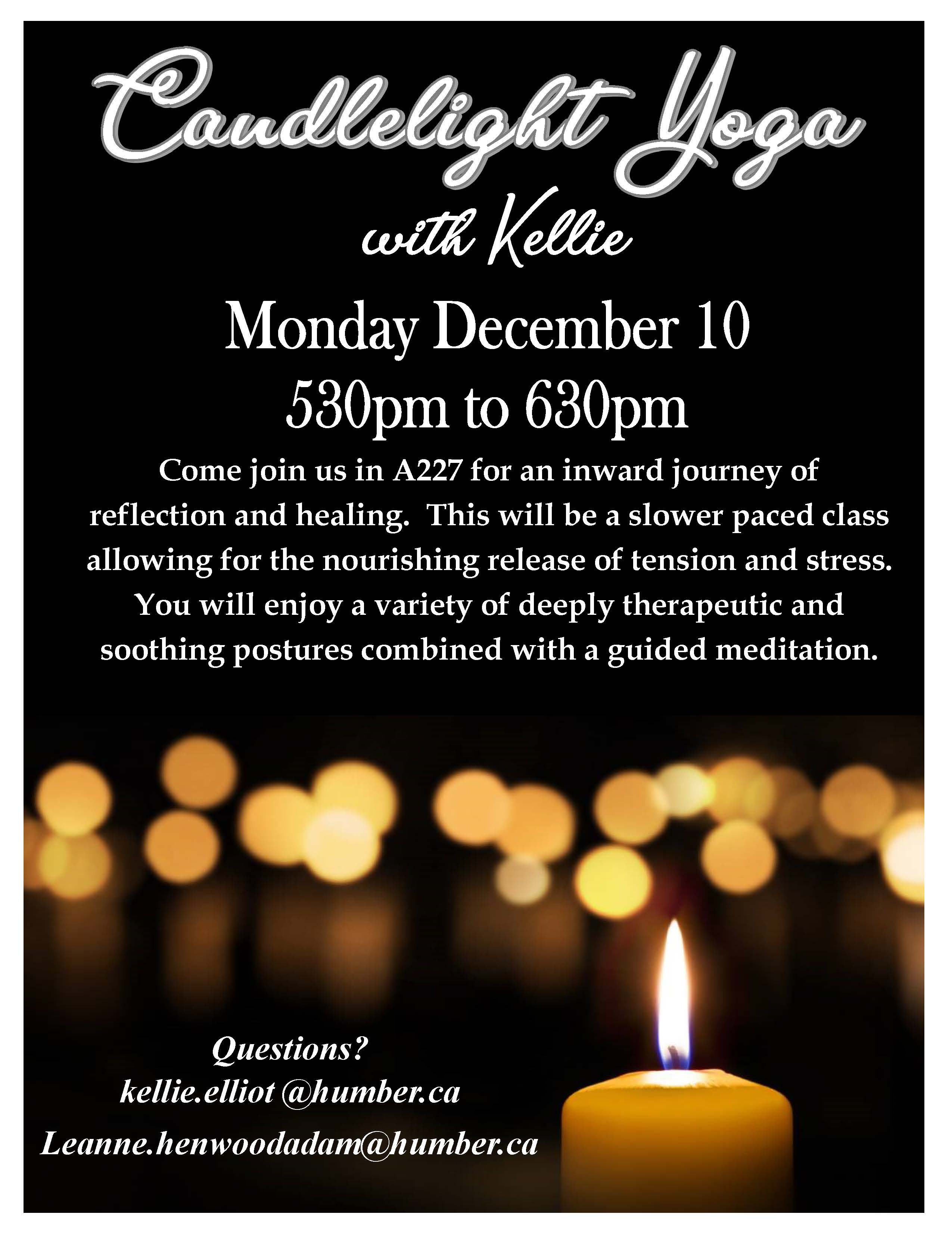 Candlelight Yoga Humber Communiqué